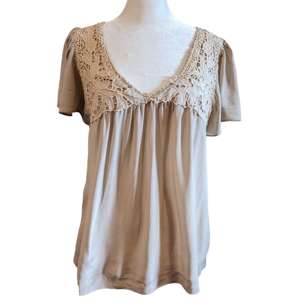 Twelfth Street by Cynthia Vincent Lace Babydoll Top Medium